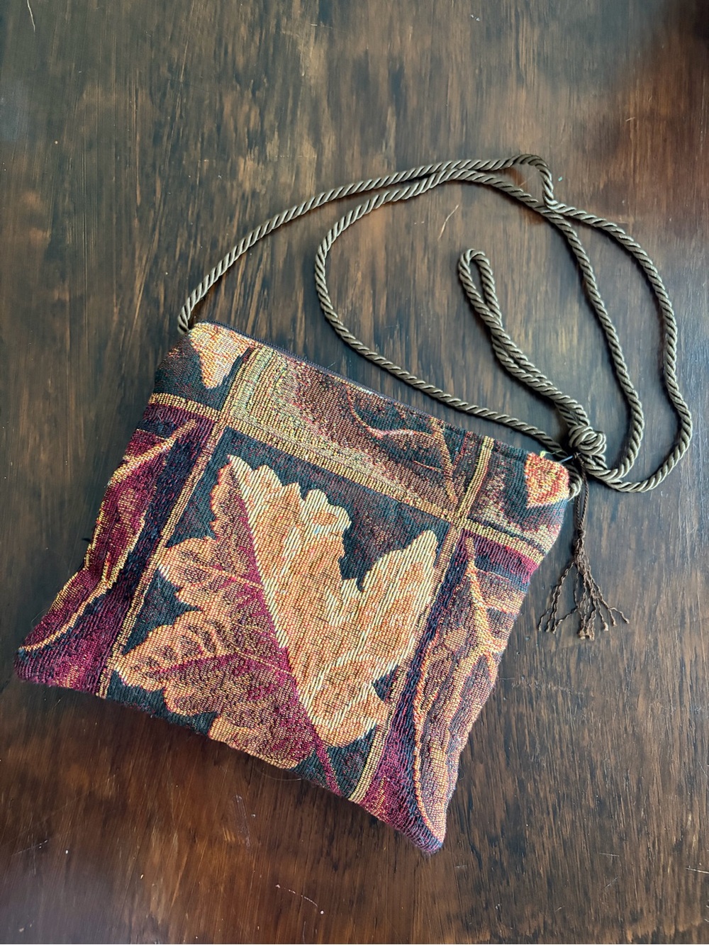 Autumn Leaf Tapestry Crossbody Bag